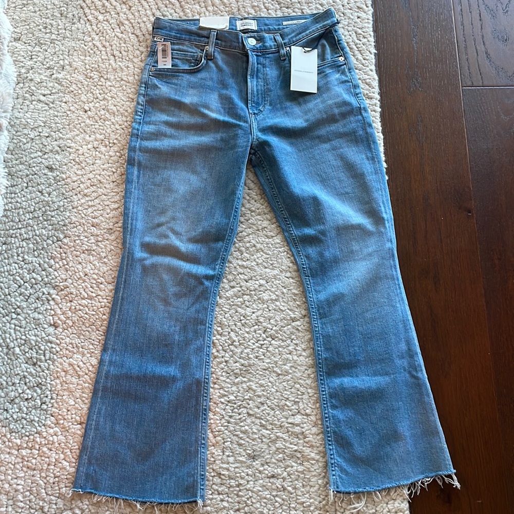 New citizens of humanity jeans. Fitted on hip& thigh flattering bootcut leg jean